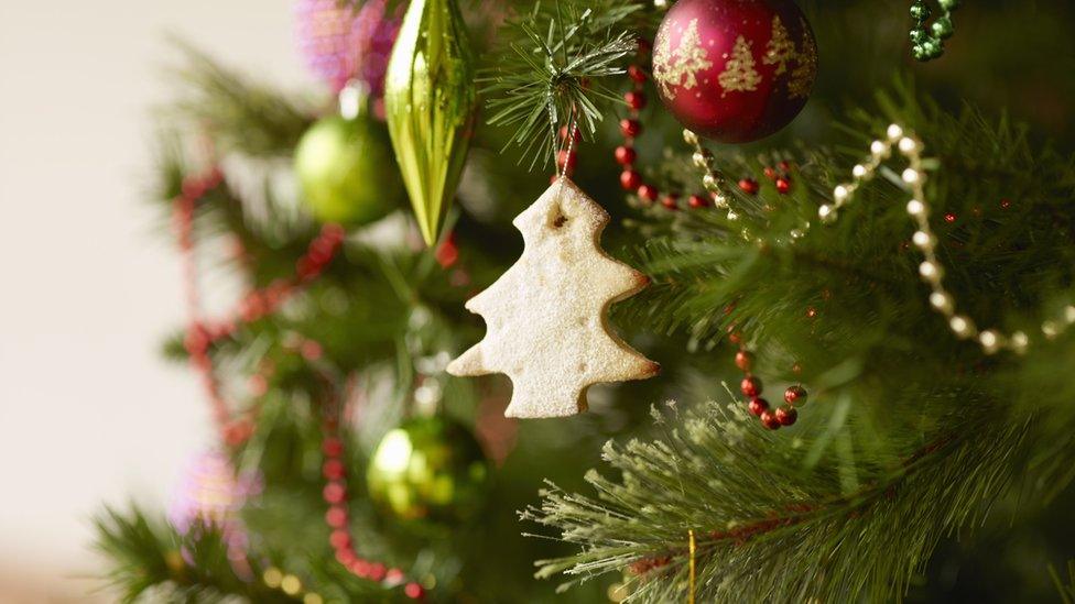 Decorations on tree