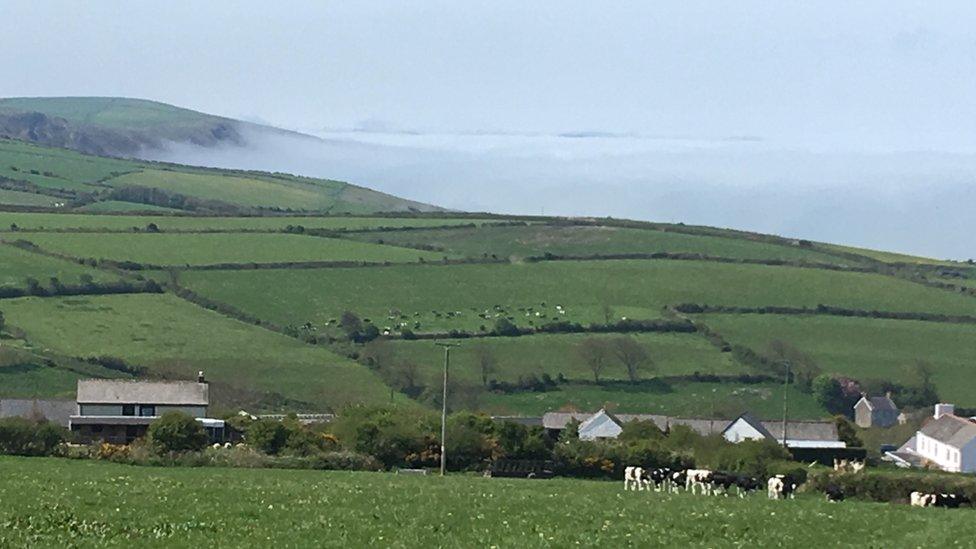 Sea mist above Moylegrove in Pembrokeshire