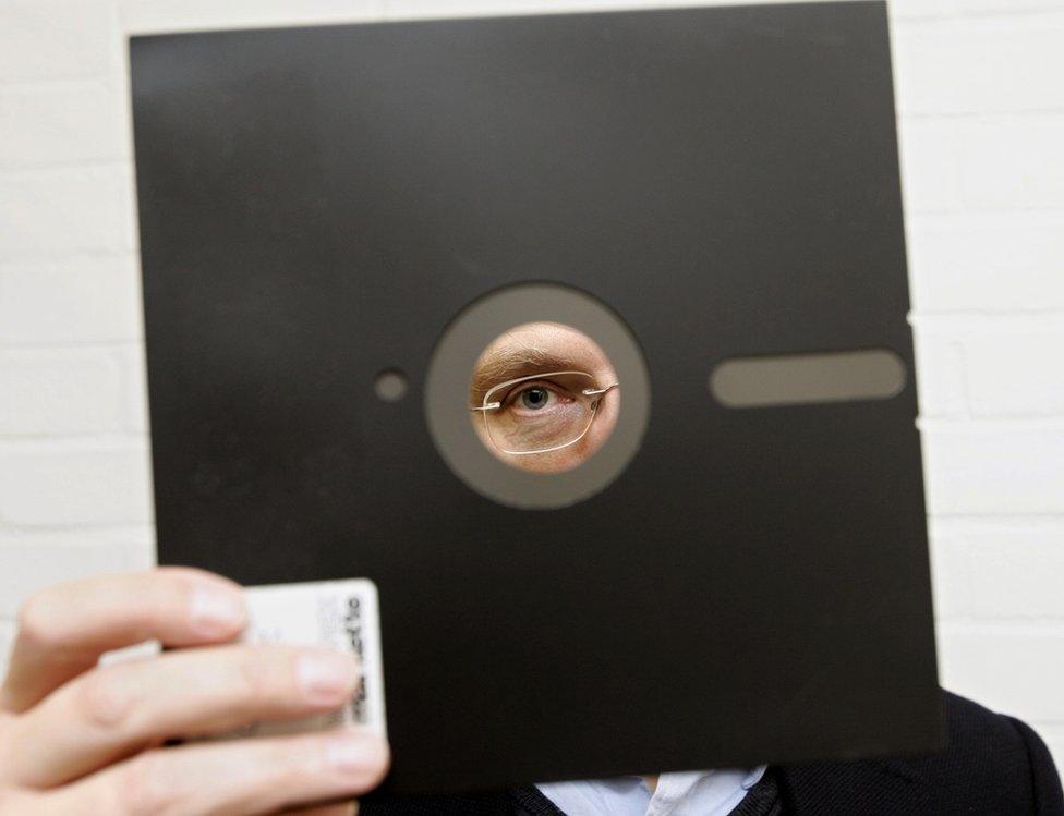 File image of an 8in floppy disk