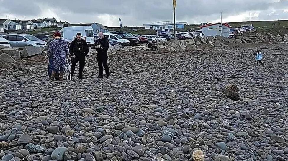 Police at Widemouth Bay