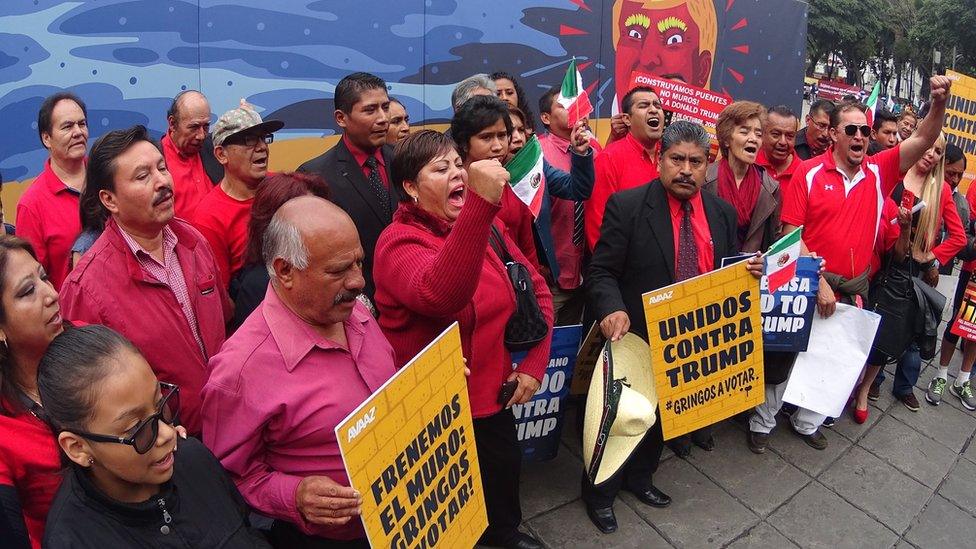 Mexicans protest against Trump