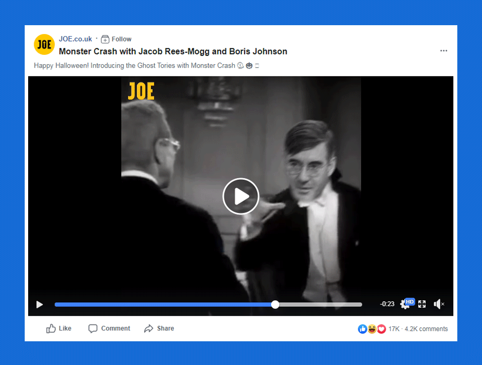 A screenshot from the joe.co.uk Facebook page