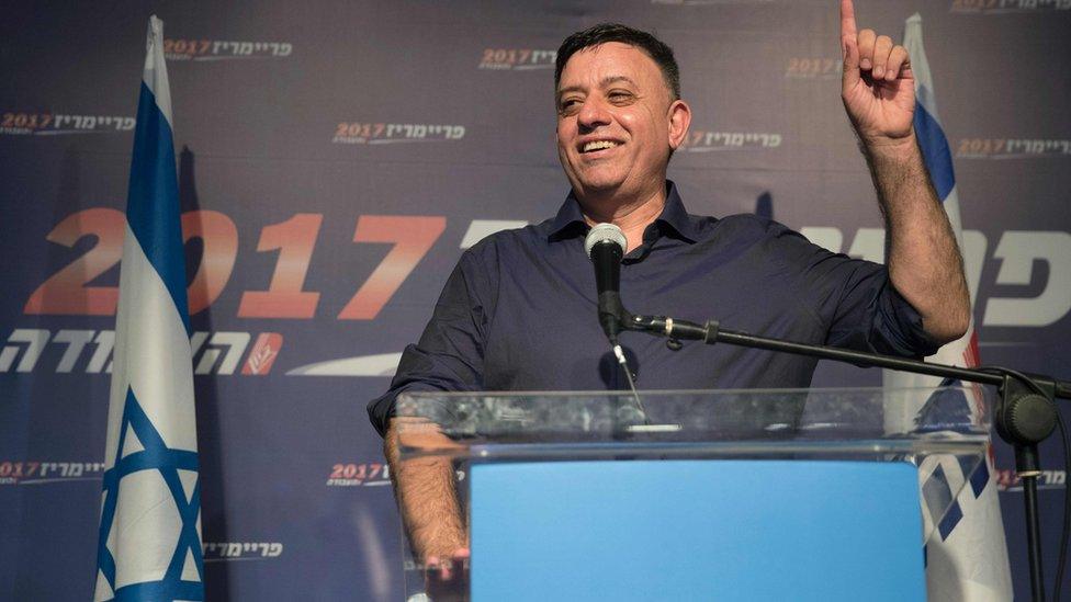 Avi Gabbay gives a speech after being voted in as the new leader of Israel's main opposition Labour Party on July 10, 2017 in Tel Aviv