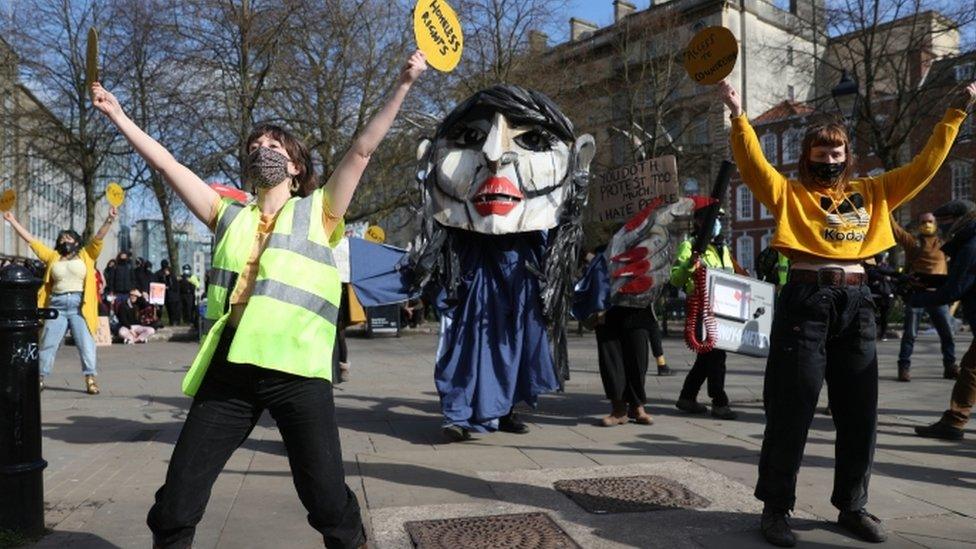 Protesters at the Kill the Bill protest