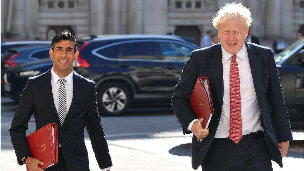 Rishi Sunak and Boris Johnson