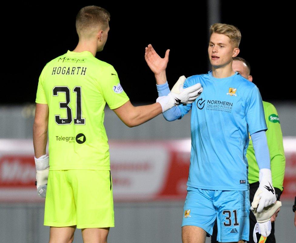 Nicky and Jay Hogarth at the end of the match