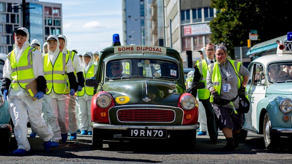 A vintage bomb disposal car