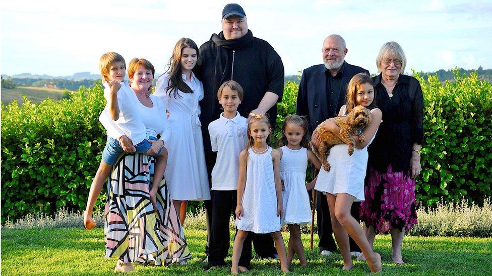 Kim Dotcom and his family