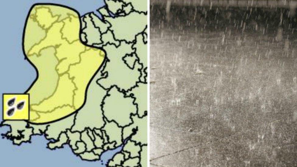 A weather warning map