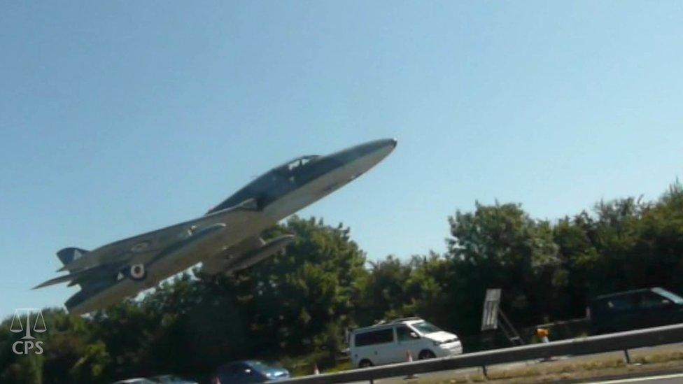 Seconds before the jet crashed onto the A27, Shoreham