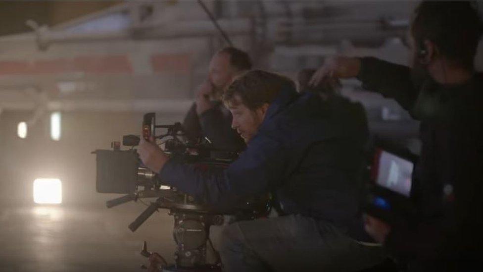 Gareth Edwards on the set of Rogue One