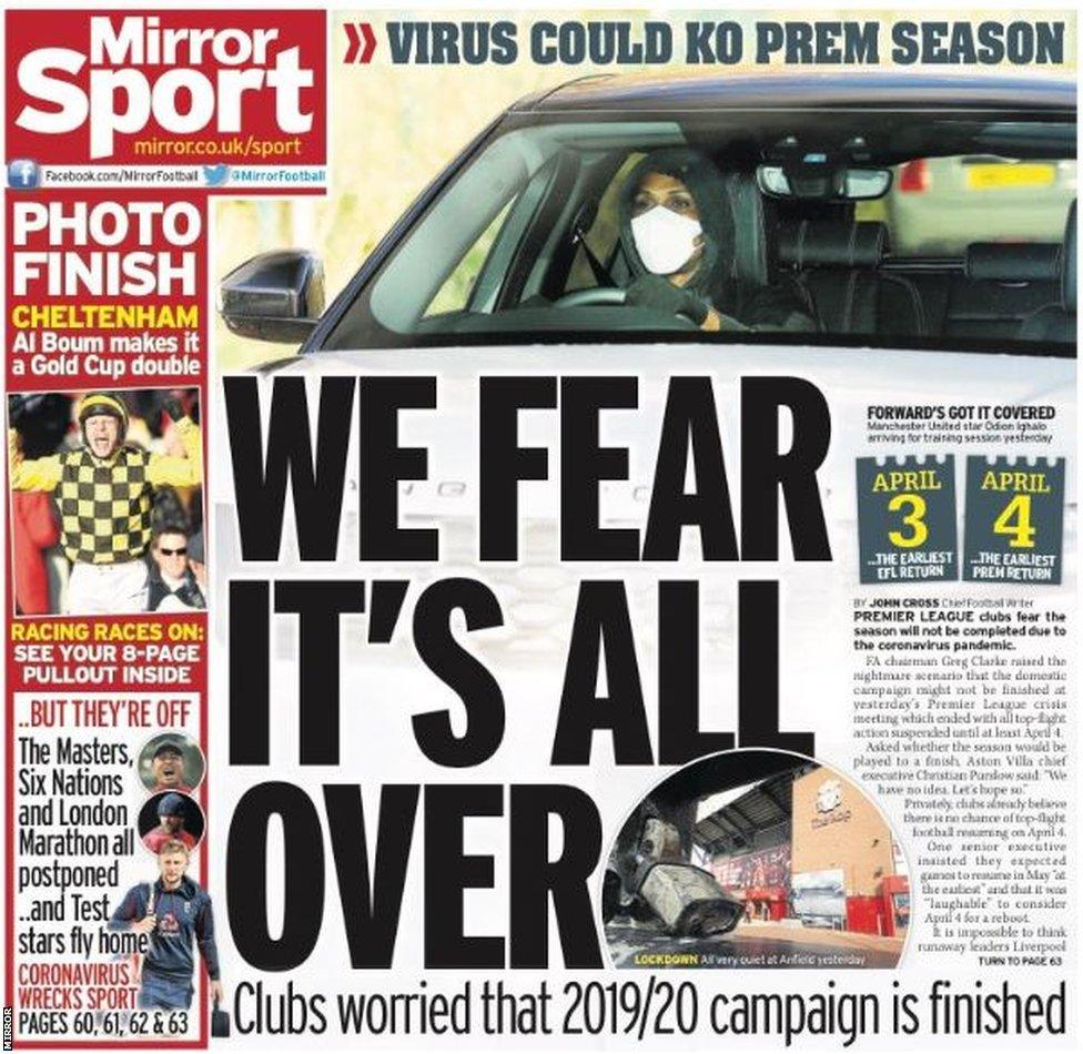 Daily Mirror back page