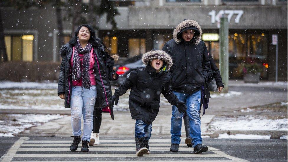 Walking in the snow