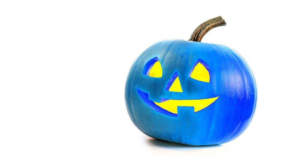 A blue pumpkin