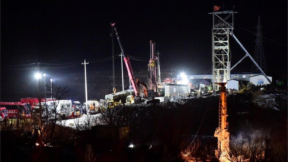 Cranes at mining site