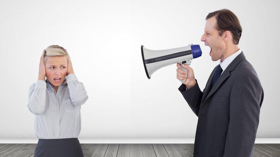 Man with megaphone