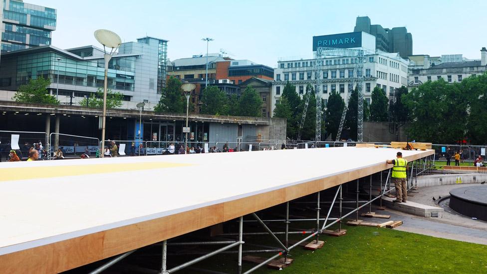 Catwalk in Piccadilly Gardens