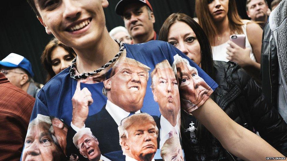 Teenager in Trump T-shirt