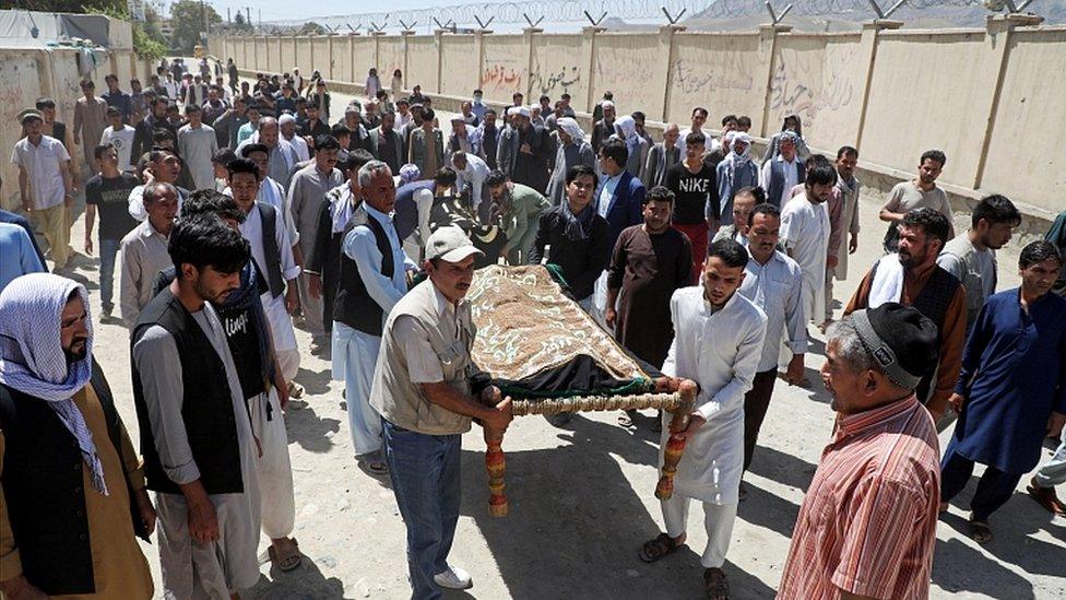 A mass funeral is held after a suicide bomb blast at a wedding in Kabul, Afghanistan August 18, 2019