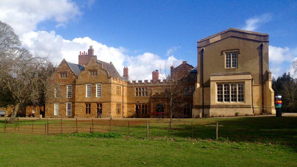 Delapré Abbey, a two-storey manor house in light stone