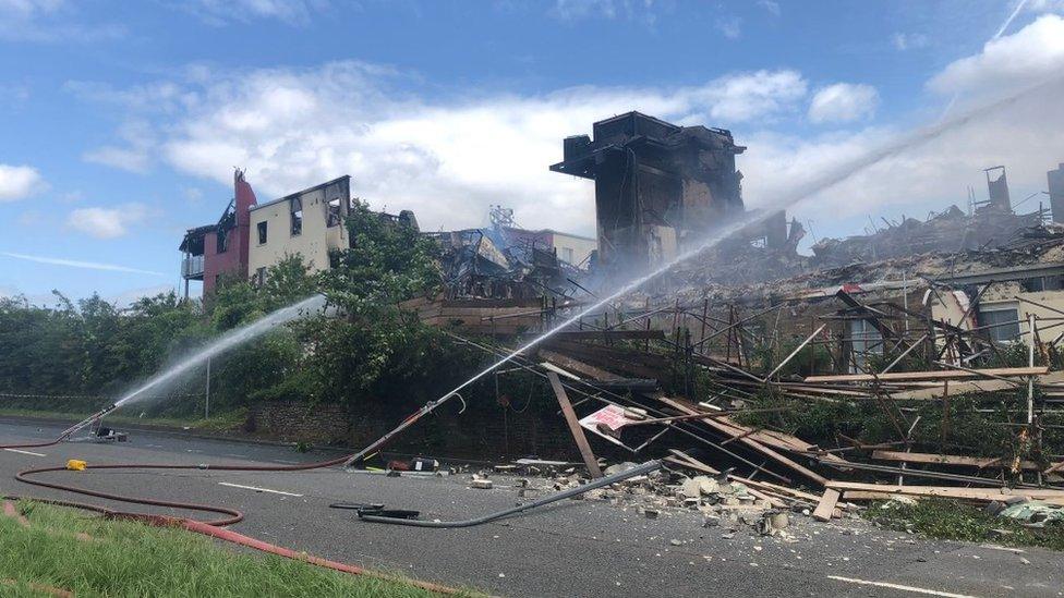 Collapsed wall at Premier Inn