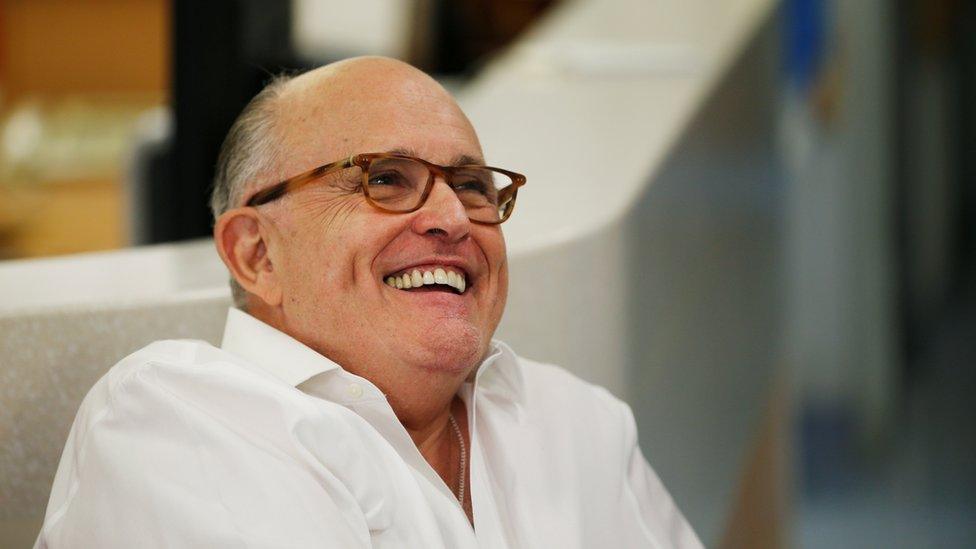 Donald Trump's attorney Rudy Giuliani is seen during a visit at the Hadassah Medical Center in Jerusalem, June 7, 2018.