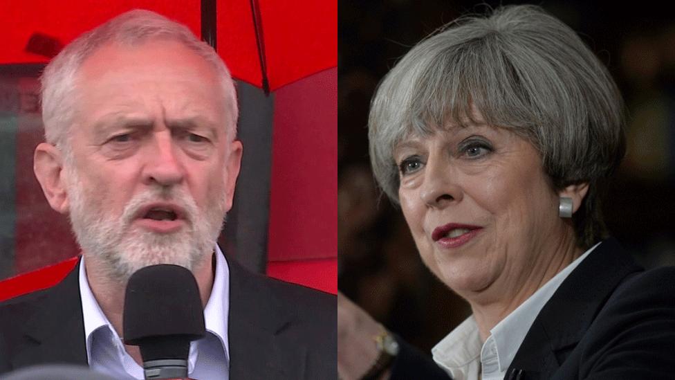 Jeremy Corbyn and Theresa May