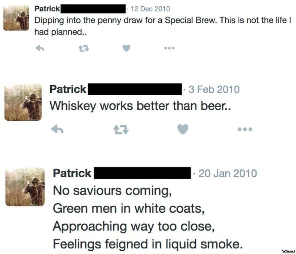 Patrick used to tweet about his mental health problems