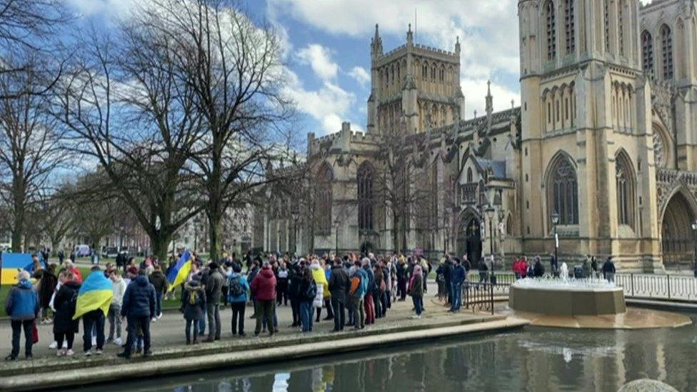 Protesters in Bristol