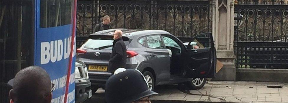 Masood crashed his car into the railings outside Parliament