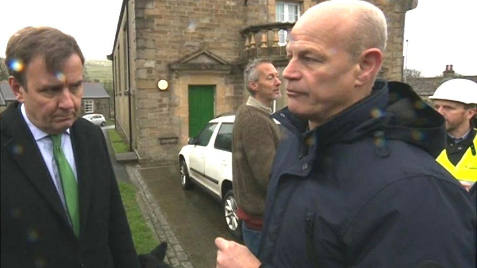 Publican Terry Wood confronts energy minister Greg Hands