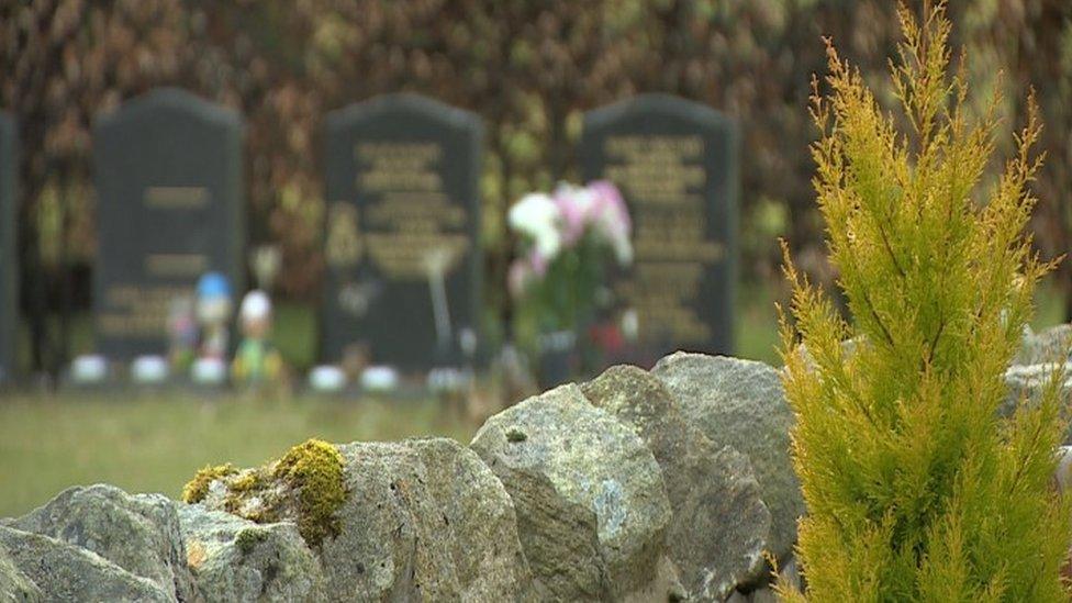 Graves at cemetery