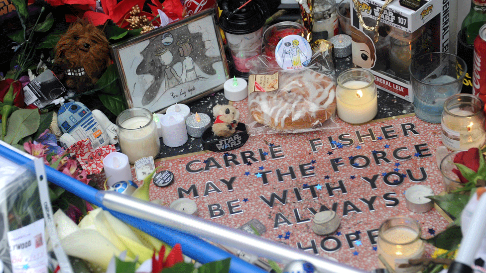 Carrie Fisher makeshift Hollywood star