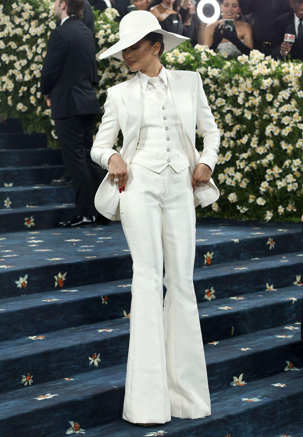 Zendaya attends the 2025 Met Gala Celebrating "Superfine: Tailoring Black Style" at Metropolitan Museum of Art on May 05, 2025 in New York City, US.