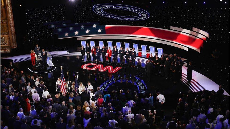 Democratic candidates at the Fox Theater