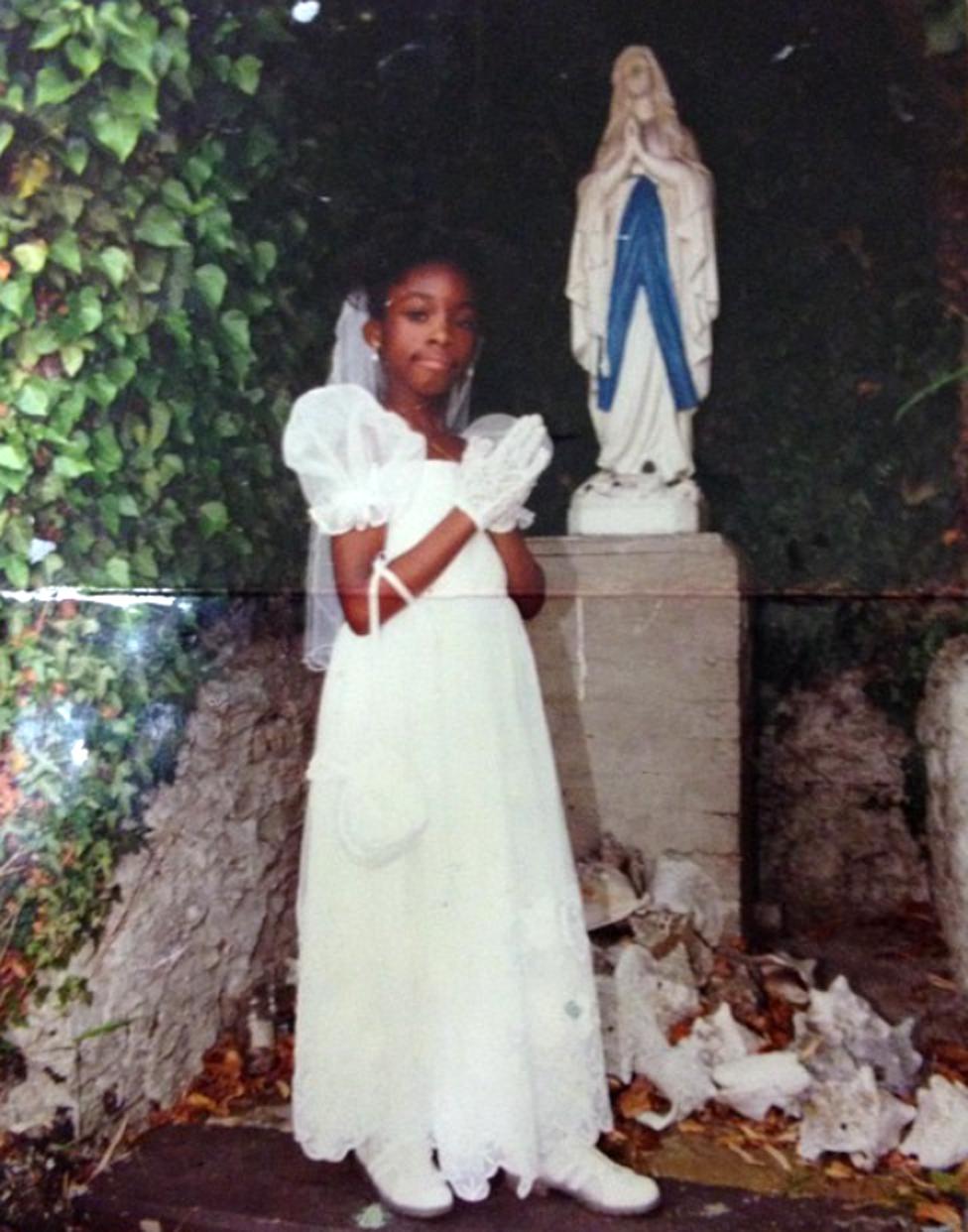 Nequela Whittaker at her first communion