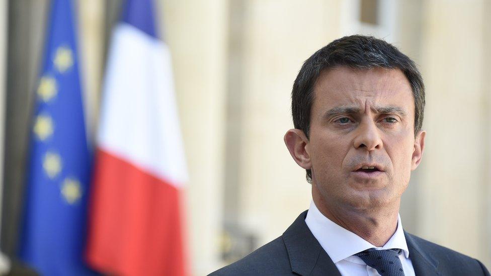 French Prime Minister Manuel Valls outside the Elysee palace.