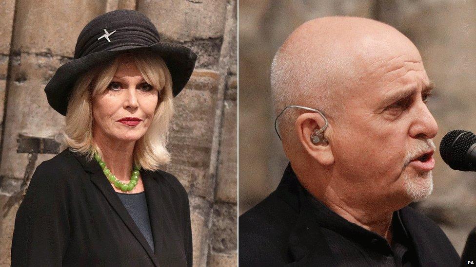 Joanna Lumley and Peter Gabriel