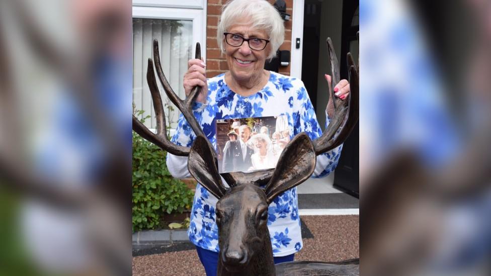 Dorothy Pinkett with her stag