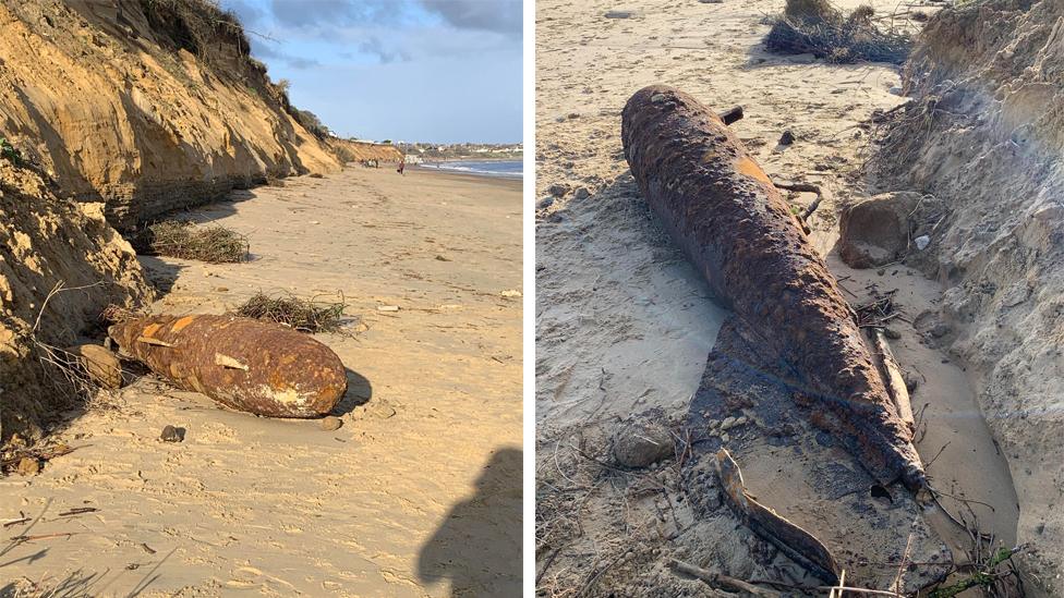 Bomb on beach