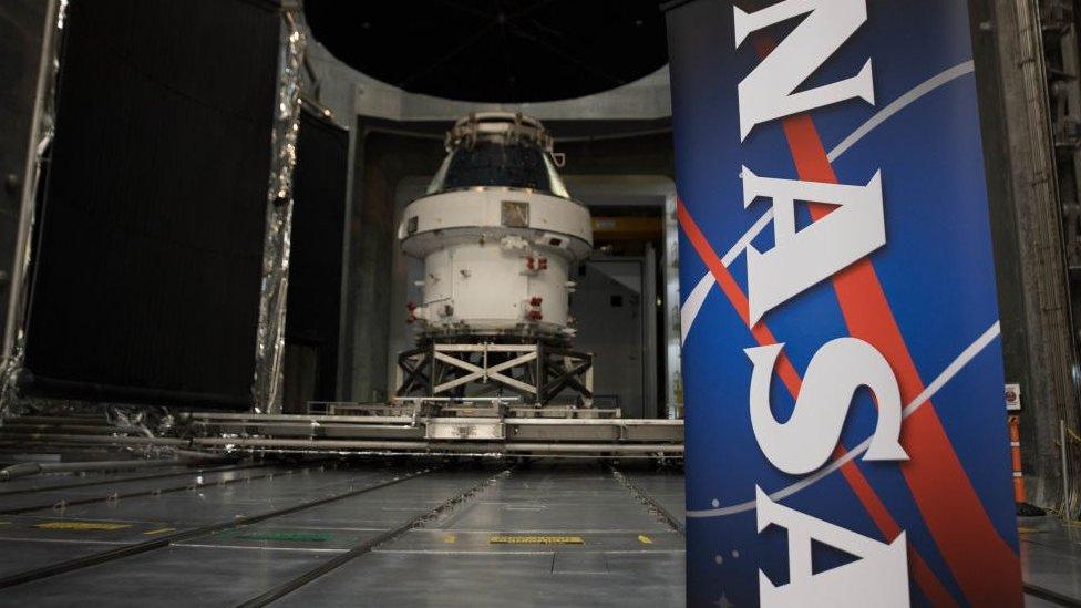 The Orion spacecraft seen during the Nasa Unveil event.