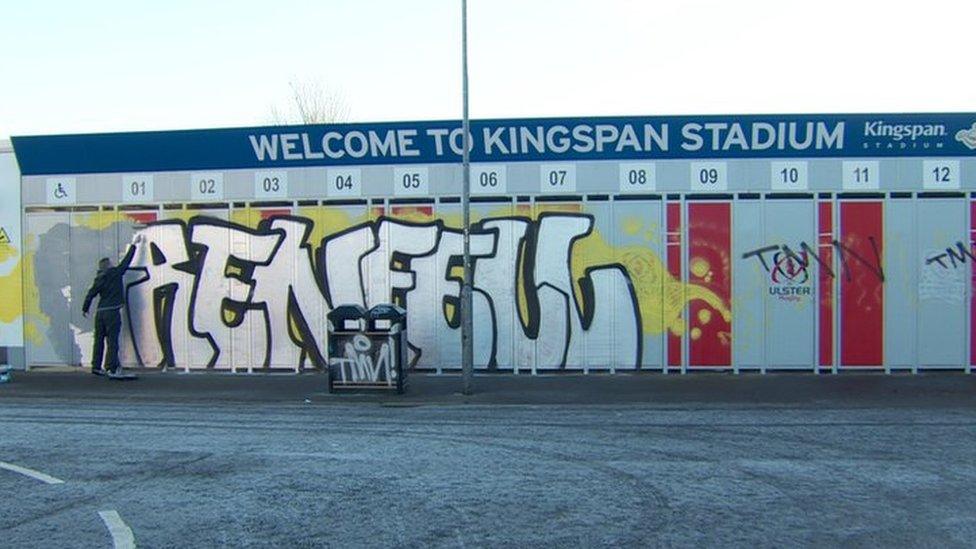 Graffiti Kingspan ground