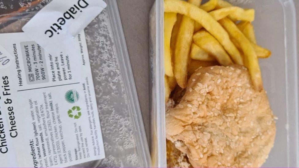 A burger and chips at an asylum hotel in Essex