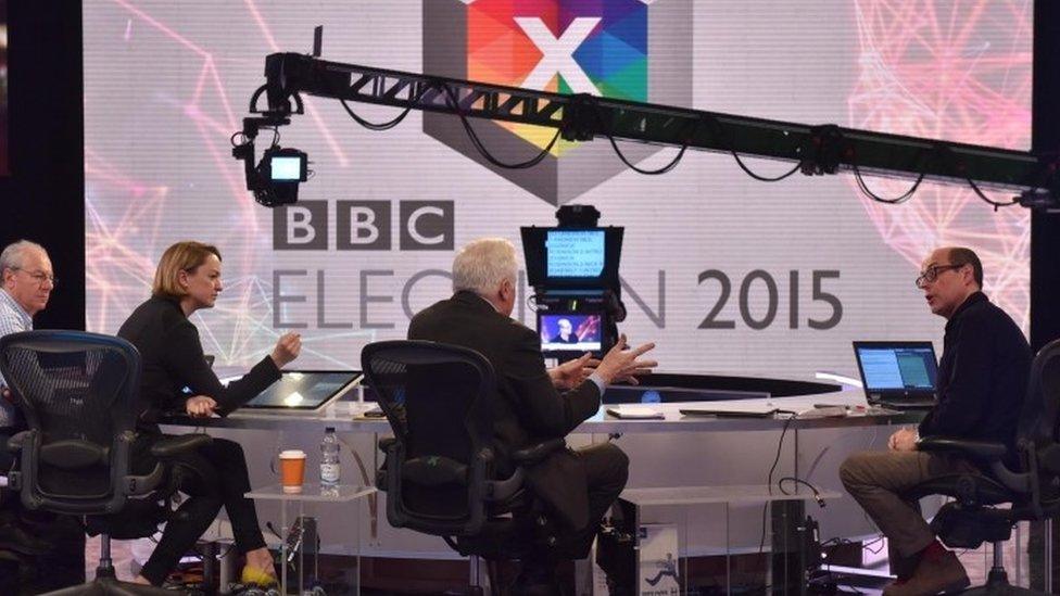 A rehearsal for the BBC's 2015 general election coverage