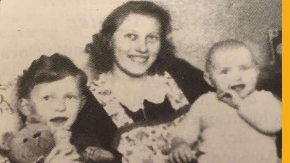 Christa Nolte as a baby with her mother and her brother