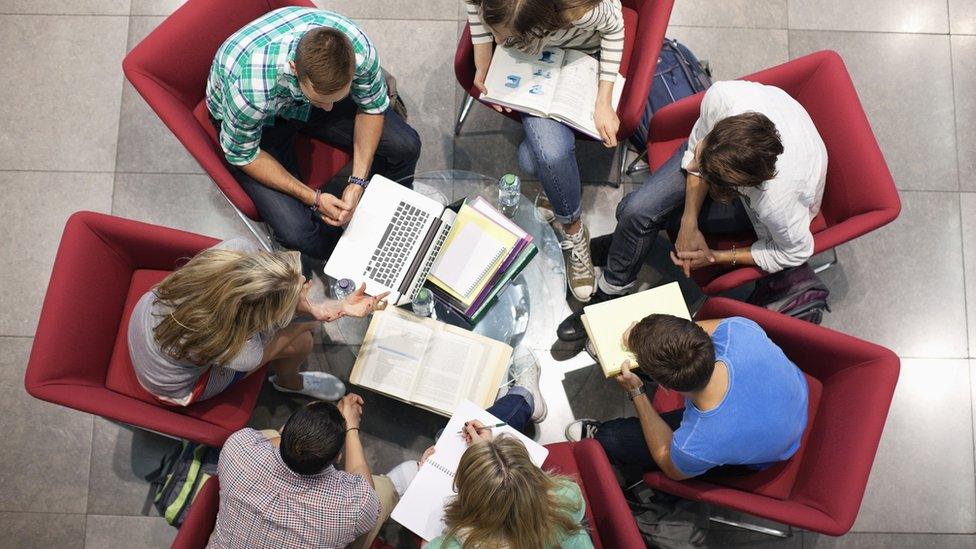 Students studying