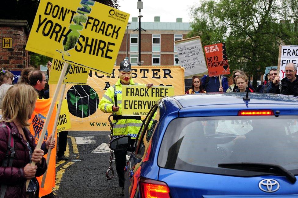 Protests outside meeting