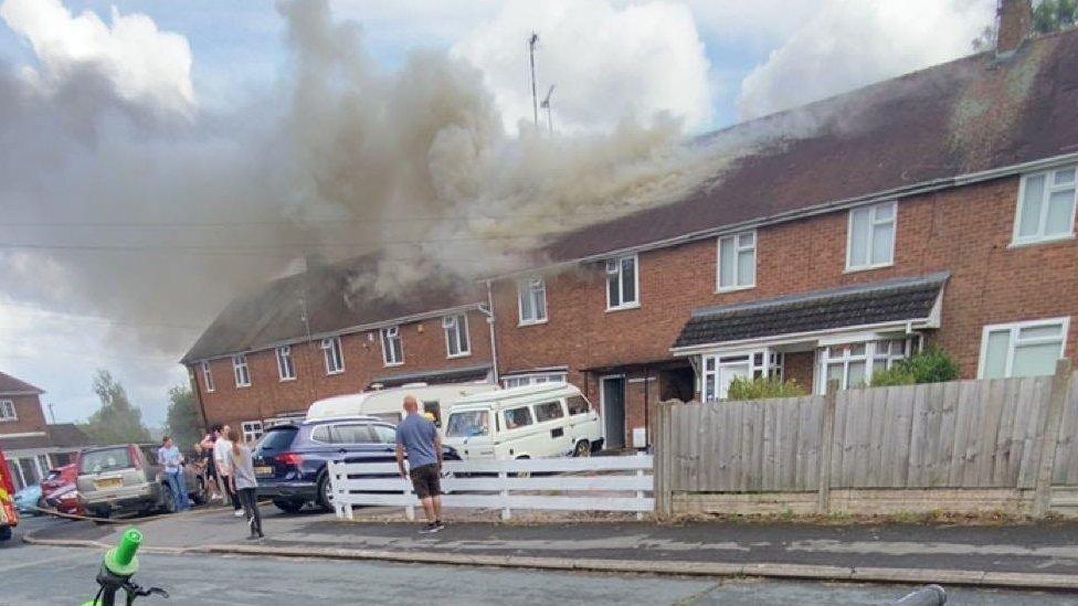 Smoke coming from house