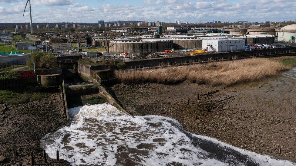 Discharge into the River Thames at Crossness sewage treatment works