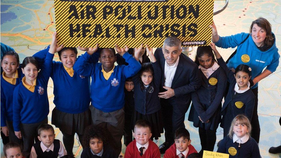 Pupils and teachers delivered a letter calling for action on air pollution to protect children to Sadiq Khan